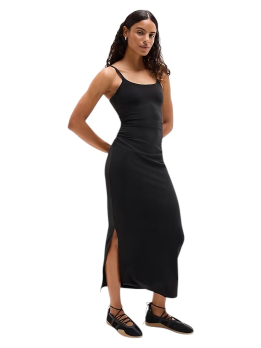 Athleta Transcend Black Maxi Dress- Medium NWT